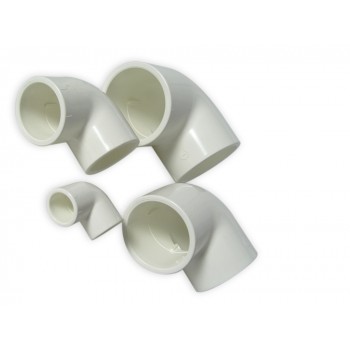 PVC 90° elbow white diameter Ø 20 mm  ( will only suit metric plumbing )